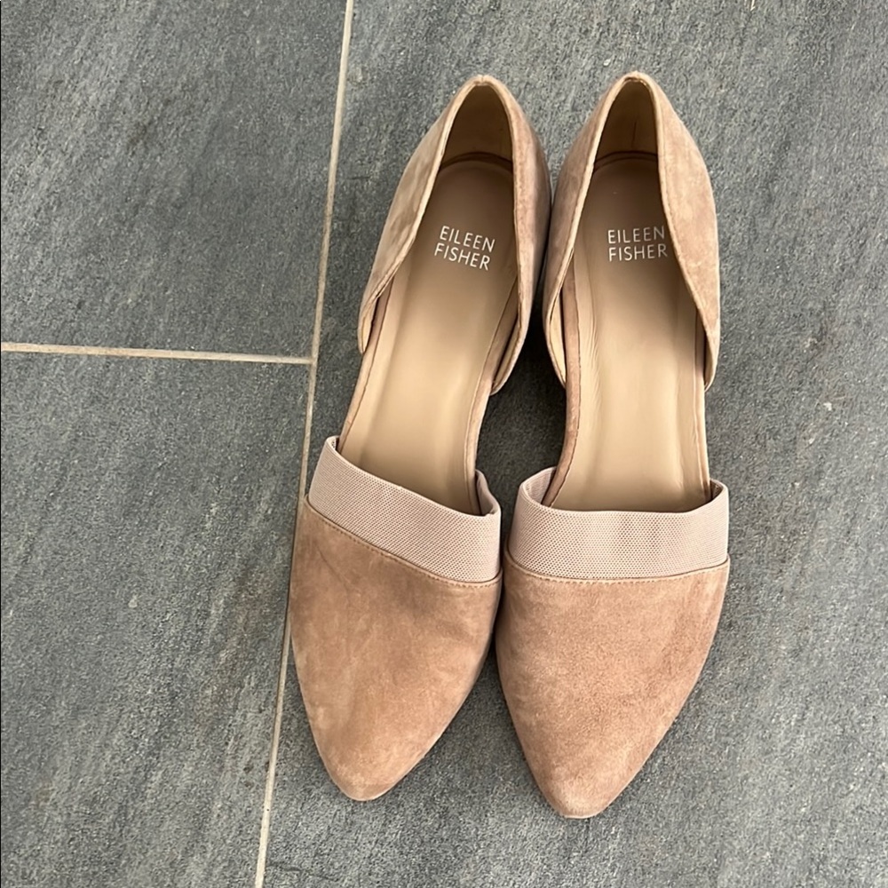 Eileen Fisher Tan Suede Flats Timeless Elegance